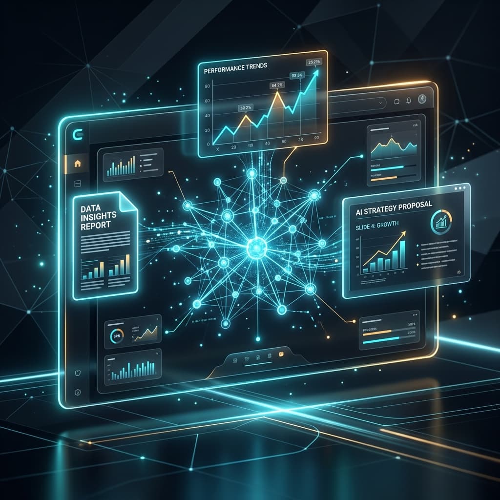 Claude AI Productivity Workspace Illustration